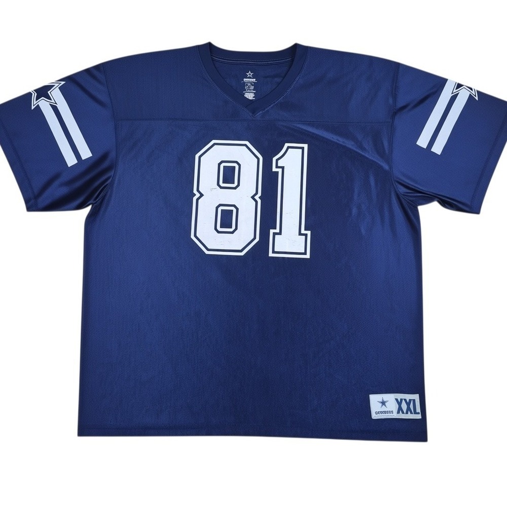 Cowboys Football Jersey Mens XXL Navy Excellent Terrell Owens 81 NFL Mesh